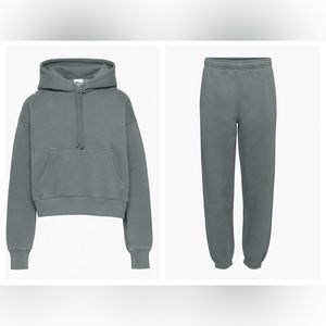 Tna Cozy Fleece Sweat Set: Boyfriend Shrunken Hoodie and Mega Sweatpant